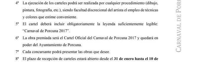 Concurso «Cartel Oficial del Carnaval de Porcuna 2017»