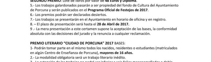 Premios literarios «Ciudad de Porcuna» (infantil y senior)