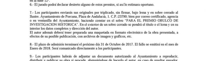 Premio Obulco de investigación histórica «Ciudad de Porcuna» – 2017