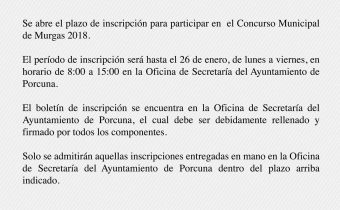 Inscripción en el concurso municipal de murgas