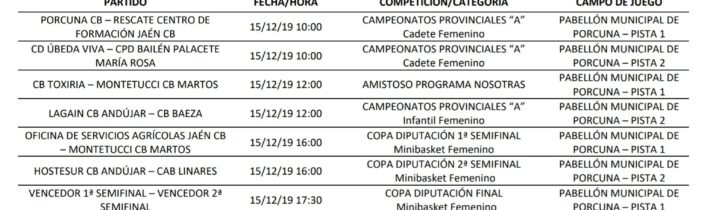 Fase final Copa Diputación Minibasket femenino.