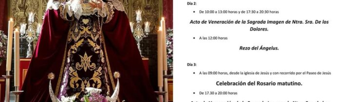 Cultos a la Virgen de los Dolores