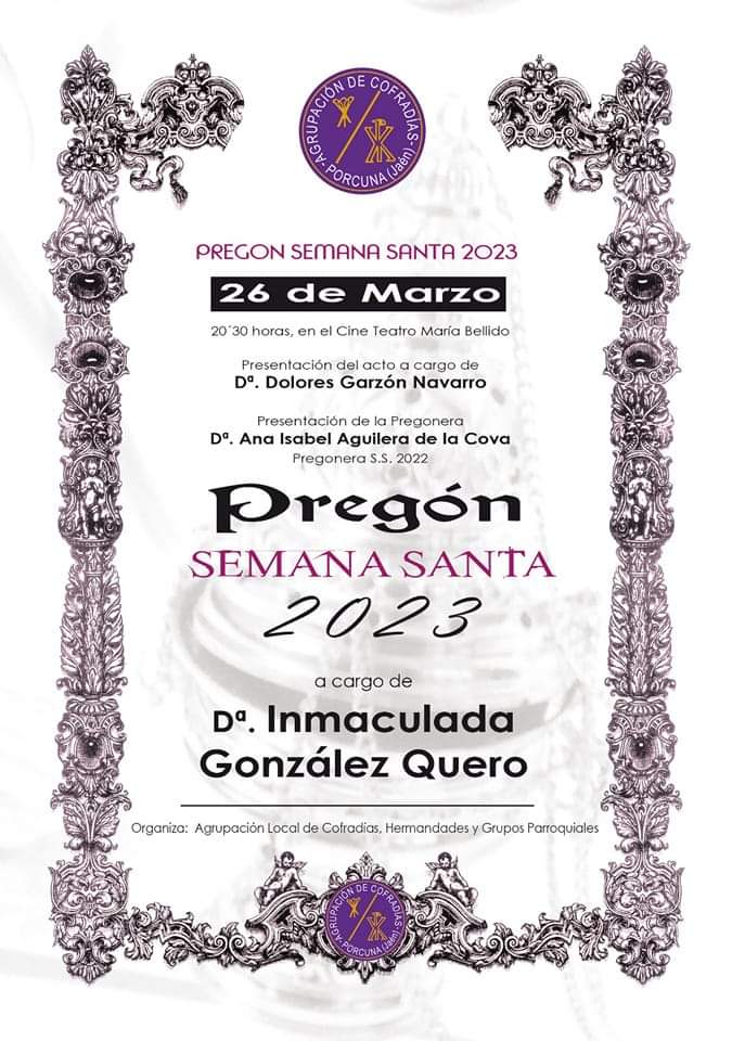 Pregón Semana Santa de Porcuna 2023