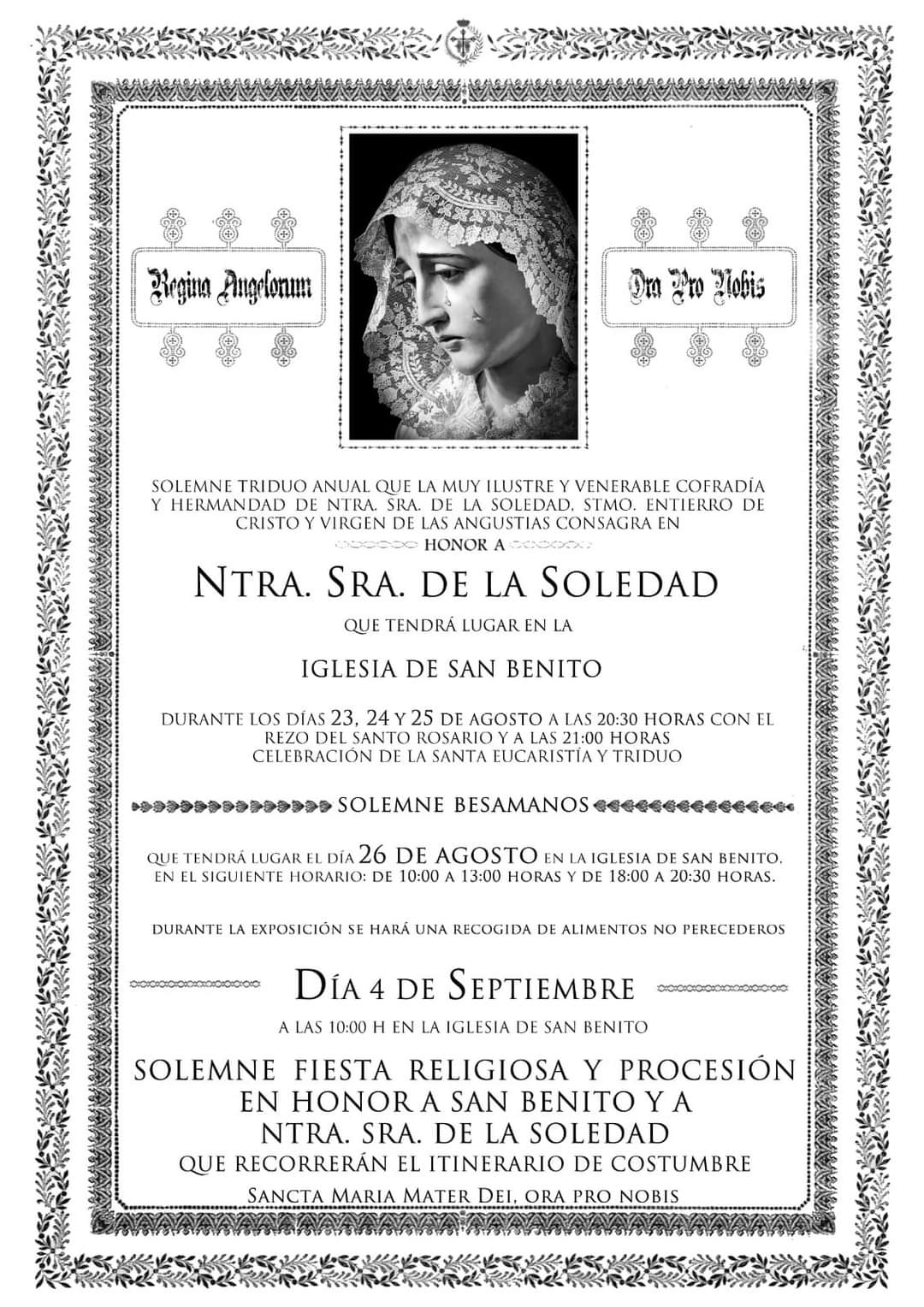 Triduo a Ntra. Sra. de la Soledad