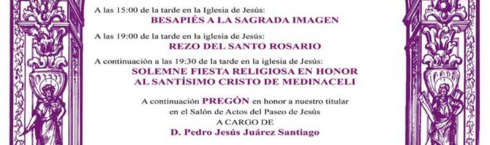 Besapie y pregón en honor al Cristo de Medinaceli